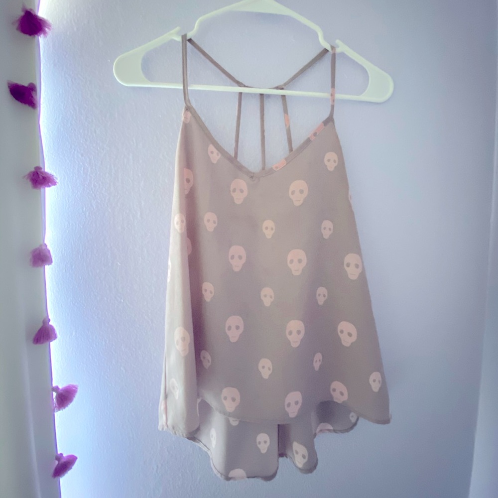 Pastel Goth Skull Tank Top - Picture 1 of 2